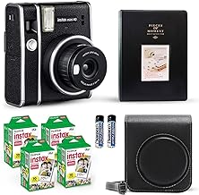 Fujifilm Instax Mini 40 Instant Camera Vintage Black. + Fujifilm Value Pack (40 Sheets) + Shutter Accessories Bundle, Includes Vintage Style Compatible Carrying Case, Black Photo Album 64 Pockets