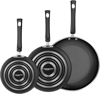 COOKSMARK Aluminum Nonstick Frying Pan Set 3-Piece 8-Inch 9.5-Inch and11-Inch,Dishwasher Safe Cookware Set