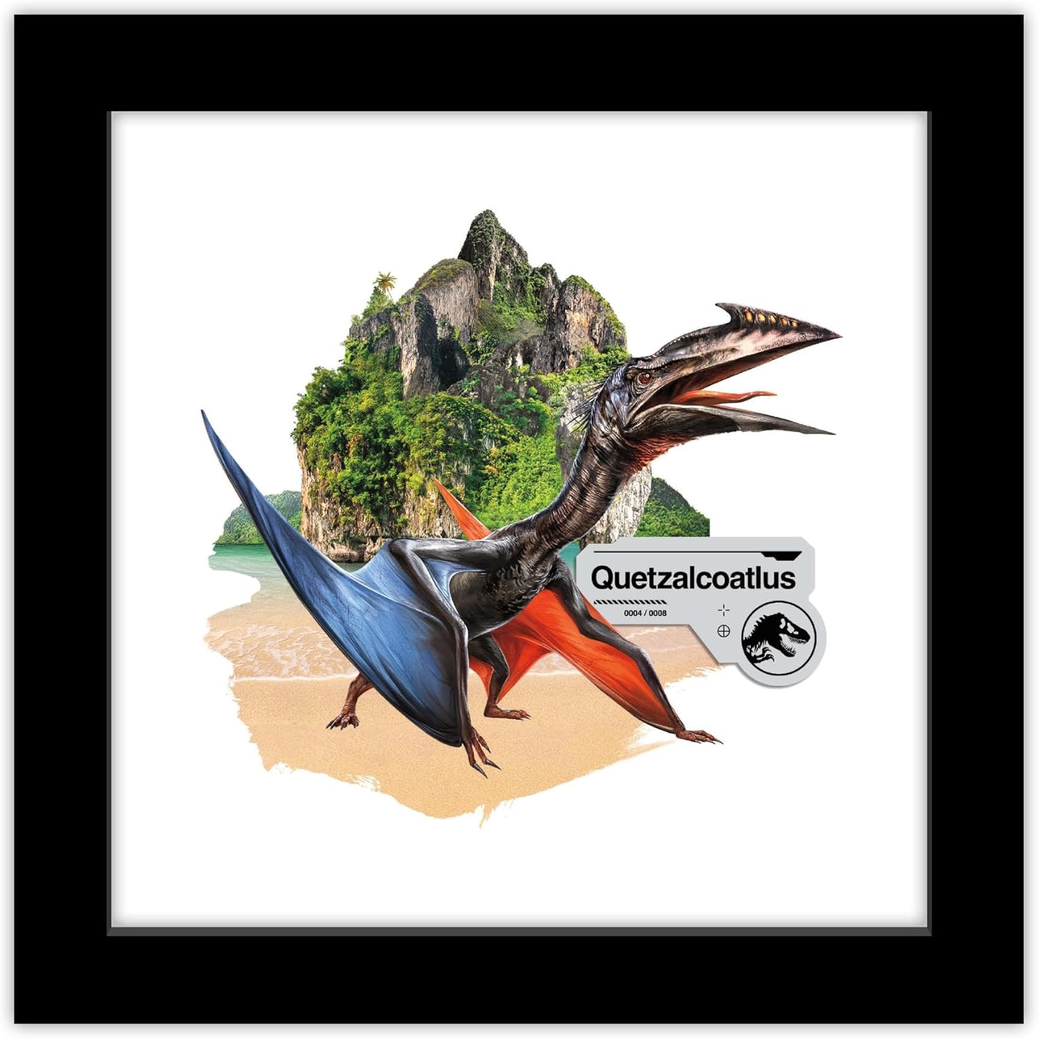 Trends International Gallery Pops Jurassic World: Rebirth (2025) - Quetzalcoatlus Wall Art, 12" x 12" Gallery Pops Wall Art, Black Framed Version