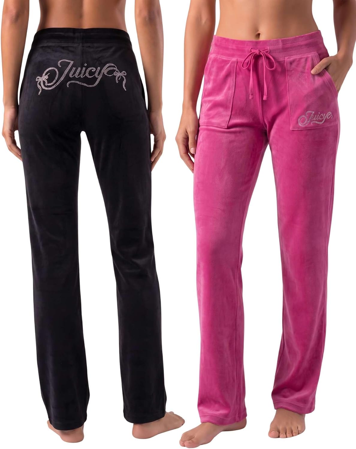 Juicy Couture Women's Velvet Fleece Lounge Pajama Pants with Rhinestones