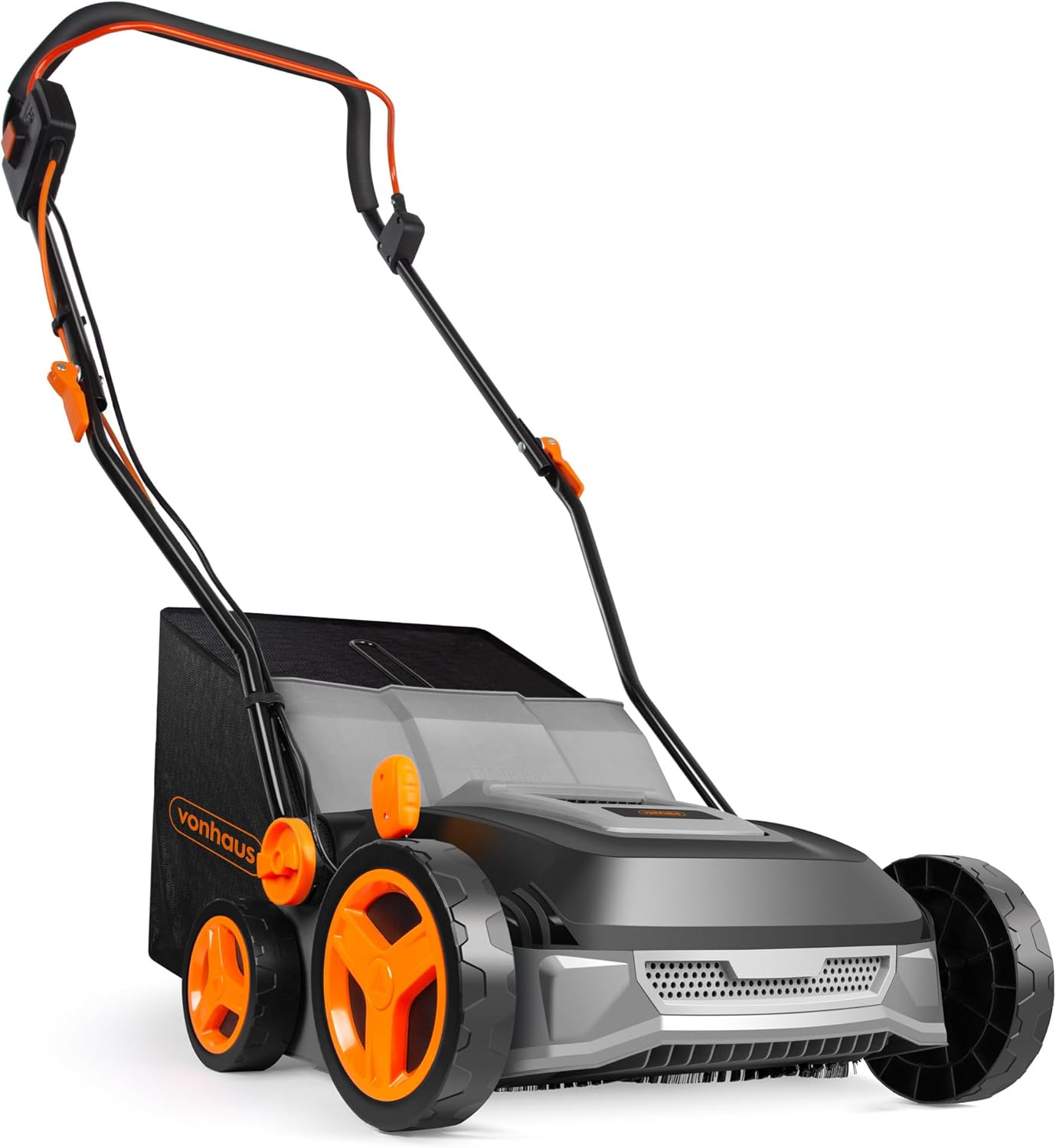VonHaus Artificial Grass Brush 1800W – Electric Lawn Sweeper Cleaner Machine, 45L Collection Bag, 10m Cable, 5 Adjustable Heights, 370mm Working Width, Foldable Handle