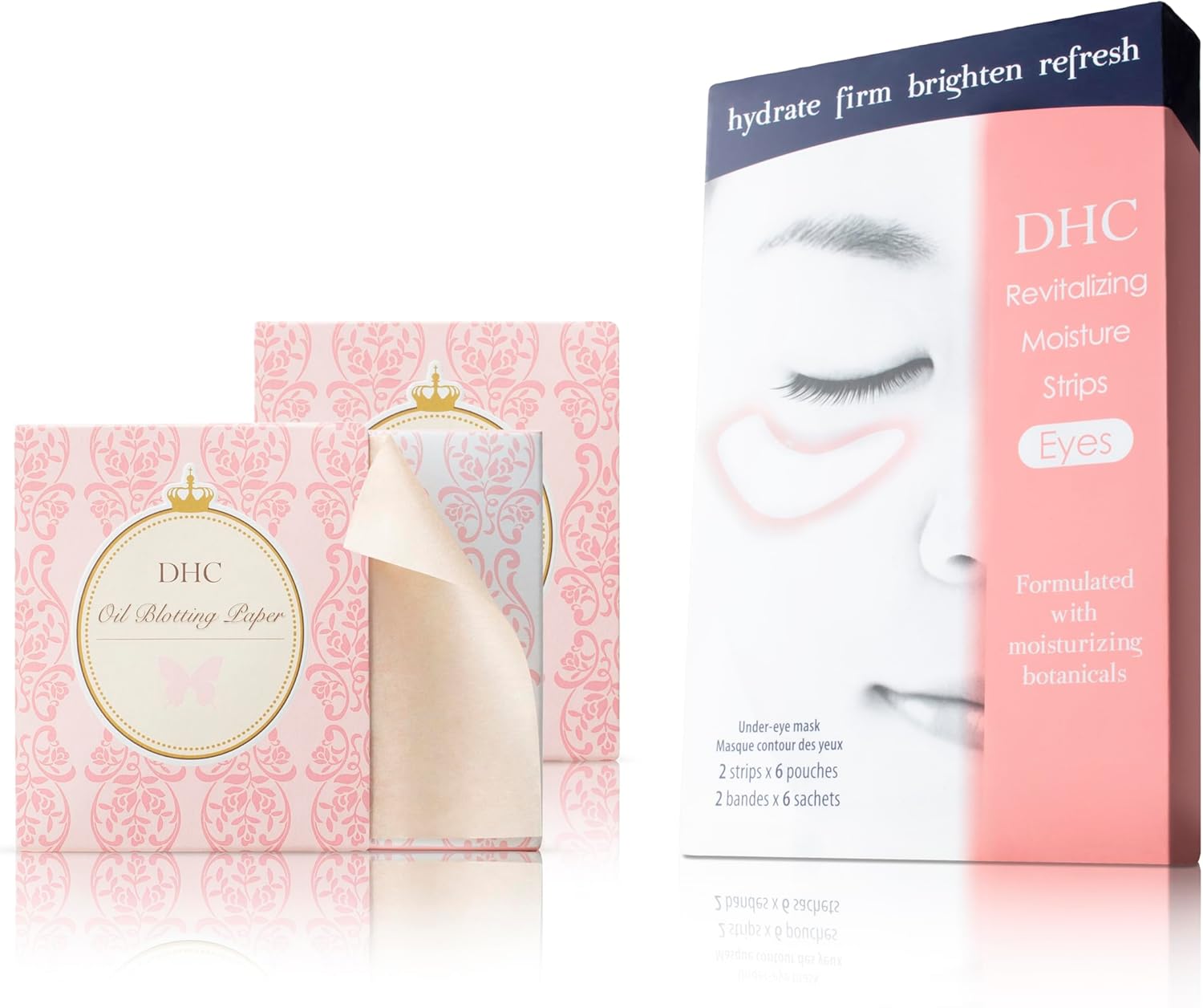 DHC Revitalizing Moisture Strips 6 Applications and Blotting Paper x 2 (100 Sheets x 2)