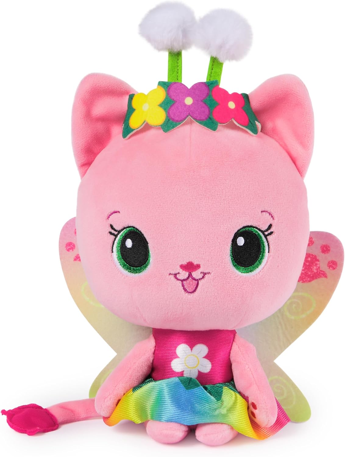 Gabby’s Dollhouse Fairylandia Official Rainbow Light-Up Kitty Fairy Plush, Cat Stuffed Animal, Sensory Toys for Ages 3 and Up.
