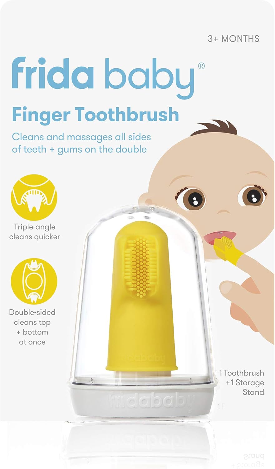 Frida Baby Baby's First Finger Toothbrush with Storage Case, 3 Months and Up, 1pk