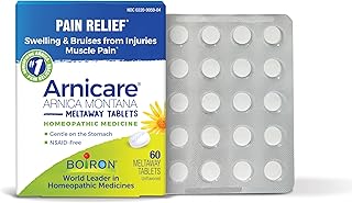 Boiron Arnicare Tablets for Pain Relief from Muscle Pain, Joint Soreness, Swelling from Injury or Bruises - 60 Count