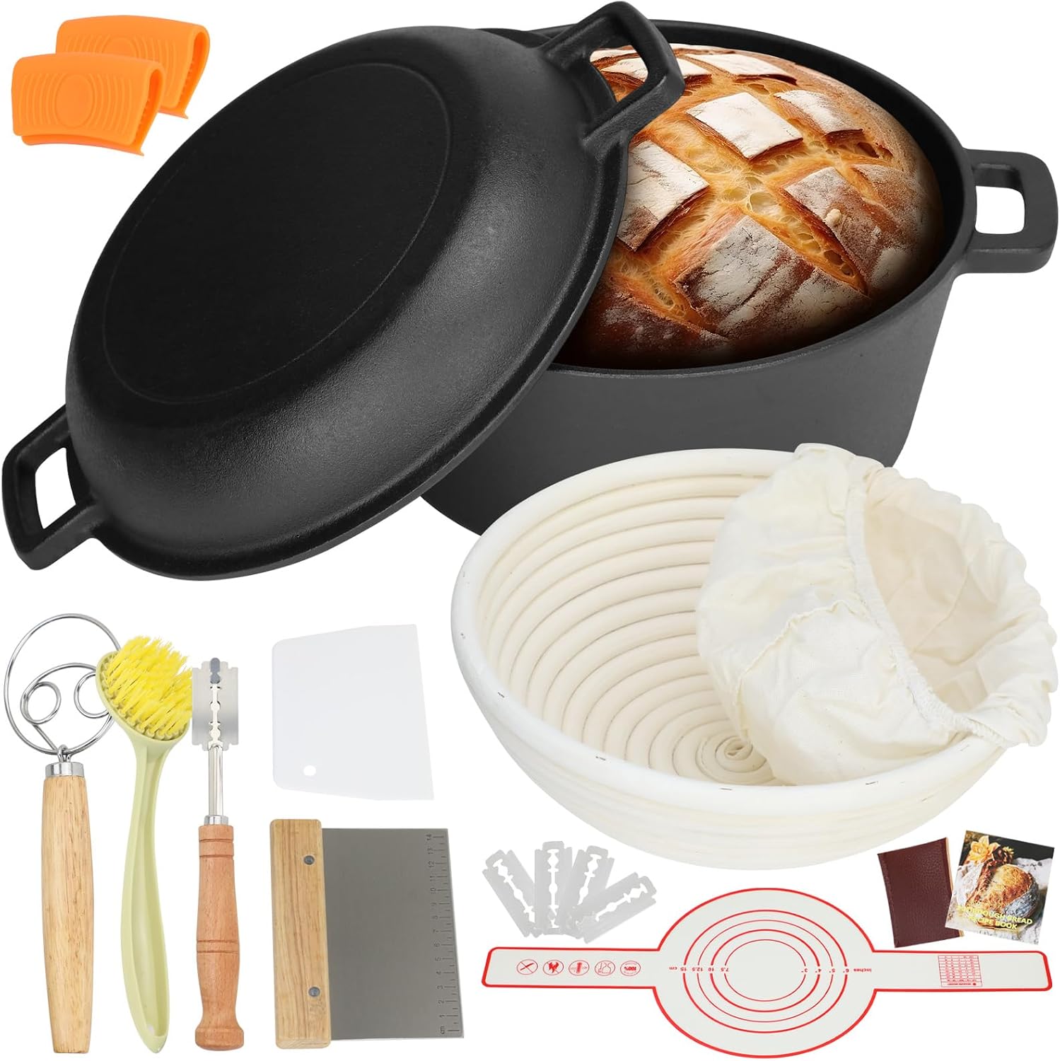 5 Qt Cast Iron Dutch Oven Sourdough Bread Baking Kit