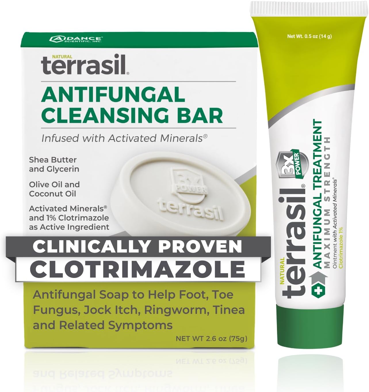 terrasil Antifungal Cream + Soap Treatment Kit, 0.5oz Tube + 75g Bar
