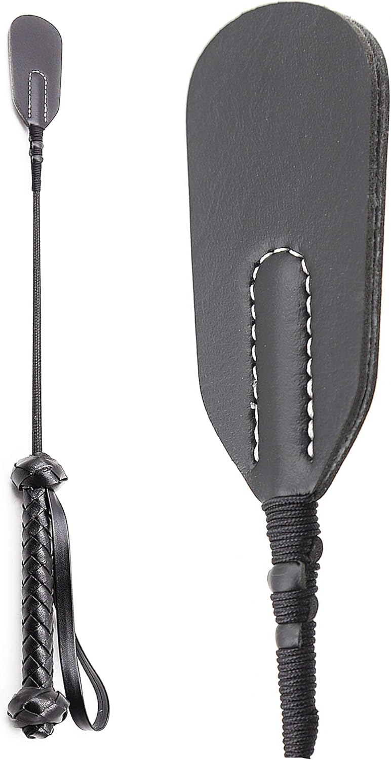 Riding Crop Real English 17 in, Premium Quality Horse Crop, English Equipment for Equestrian Sport, Black