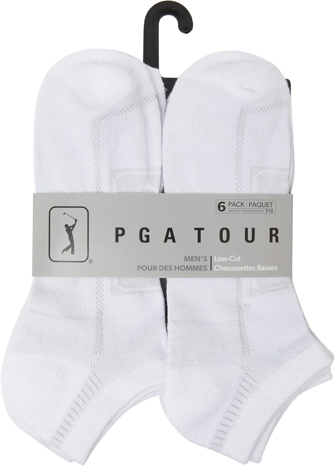 PGA Tour Men's 6 Pack Men's Texture Low Cut Socks Socks