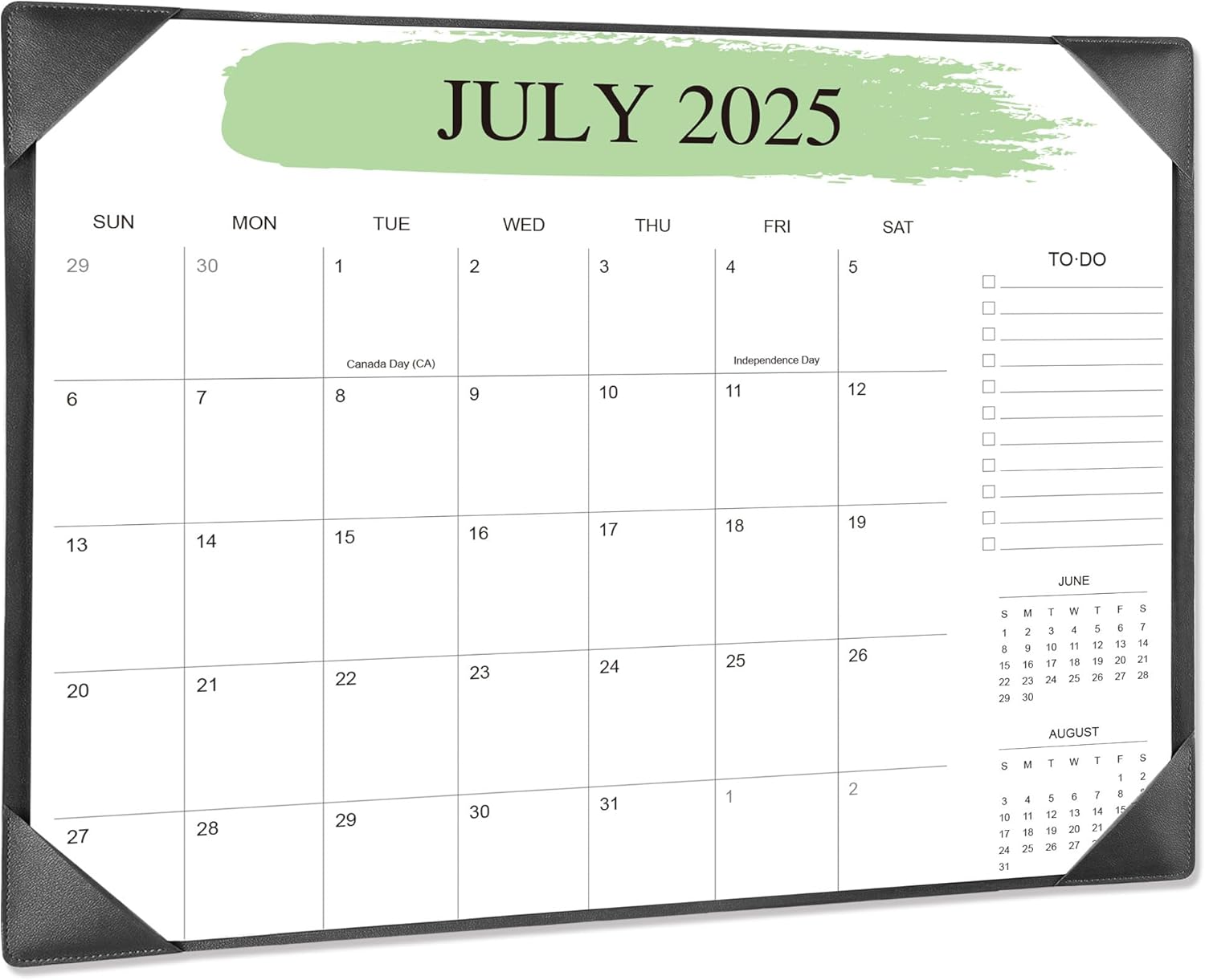 Desk Calendar 2025-2026 – 18-Month Desktop Calendar from July 2025 to December 2026, for Office, School & Home Use – Large Teacher Desk Calendar 22x17 (Black)