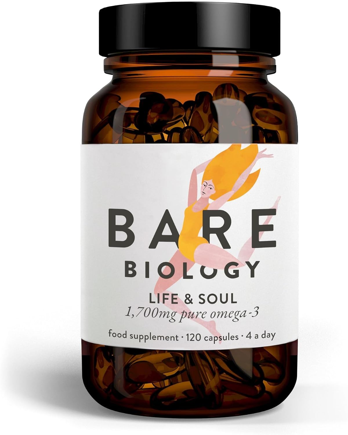 Bare Biology Life & Soul Easy to Swallow Mini Omega 3 Capsules 1700mg