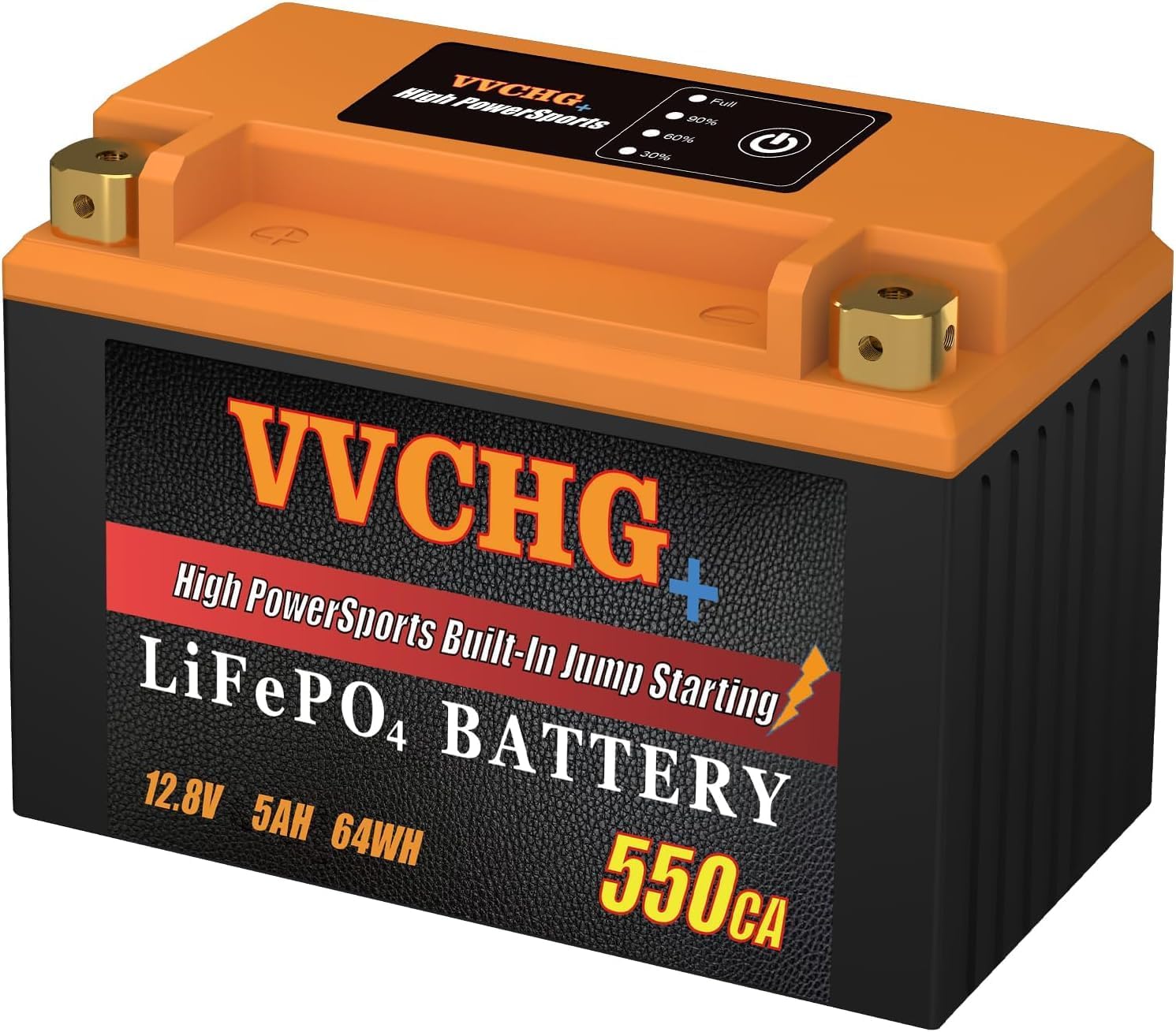 Motorcycle Battery 12V 5AH LiFePO4 with Smart BMS, YTX7A-BS/YTX9-BS/YT12A-BS/YTZ14S-BS for ATV, UTV, JetSki, 4 Wheeler