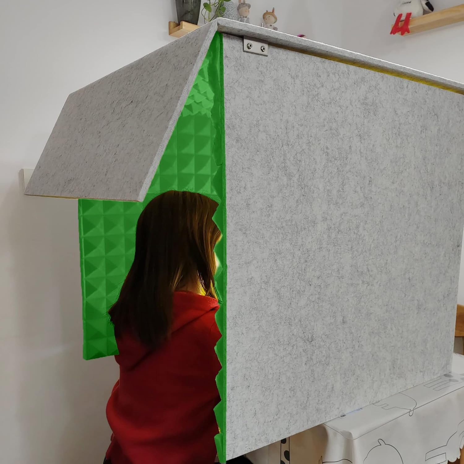 Portable Vocal Booth,isolation Booth,sound Booth,Desktop Soundproof Cover,self Made Sound Recording Vocal Booth Box,Vocal Sound Absorbing Shield,for Studio Desk,recording Booth,microphone (Color : Gr