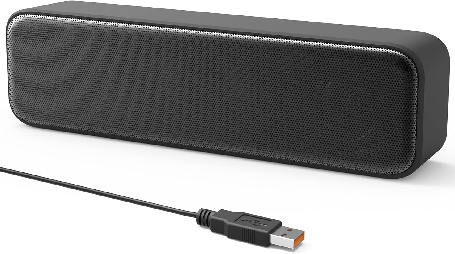 [Upgraded] Computer Speakers for Desktop PC, USB Plug-n-Play, External Speakers for Laptop, Mini PC Sound Bar with Stereo Loud Sound, Enhanced Bass, Compatible with Windows, macOS, ChromeOS, Linux