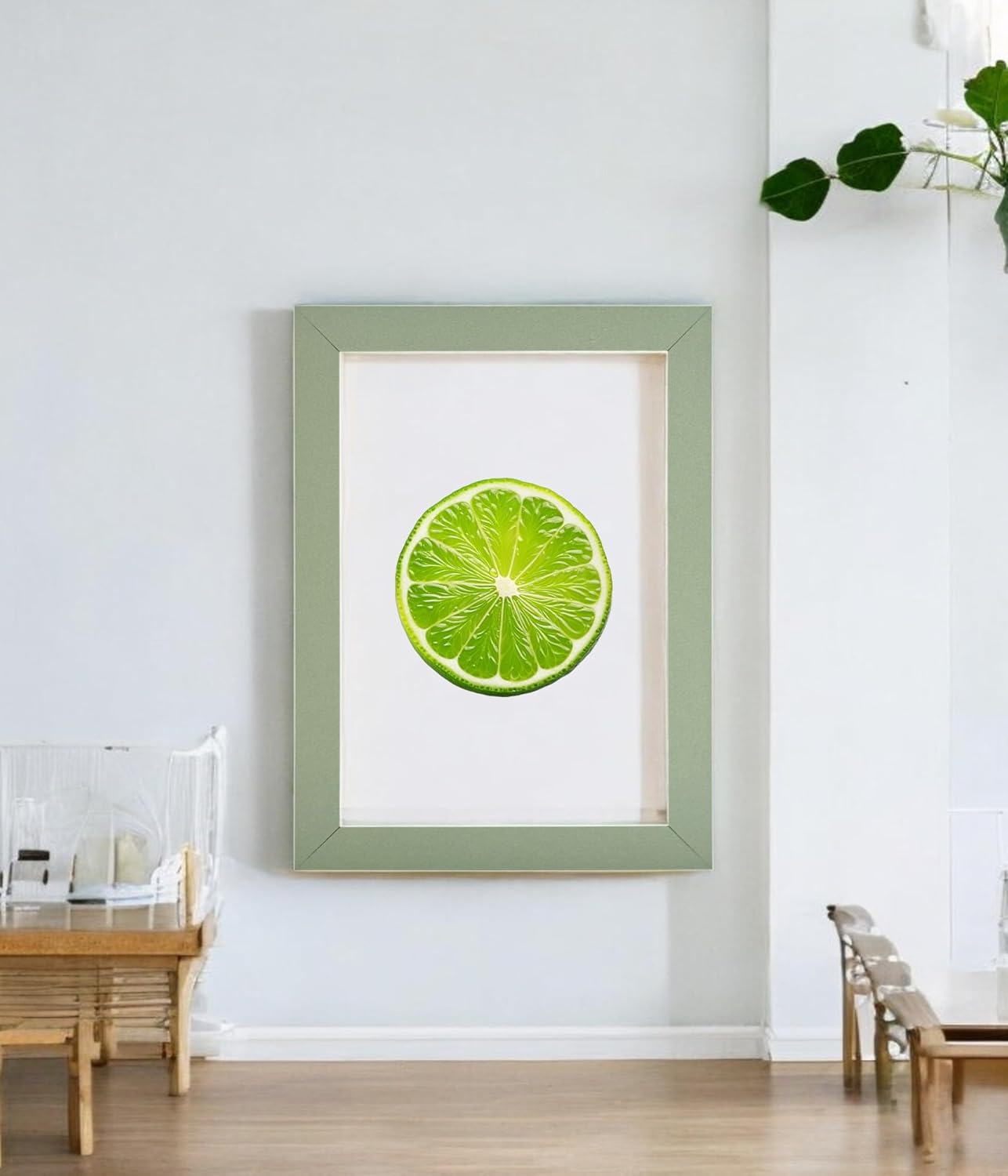 A4 Black Solid Wood Frame, A4 Picture Frame, A4 Photo Frames, A4 Poster Frame with Acrylic Glass, 21cm x 29.7cm Certificate Frame for Table Top and Wall Mounting, Black (Light Green)