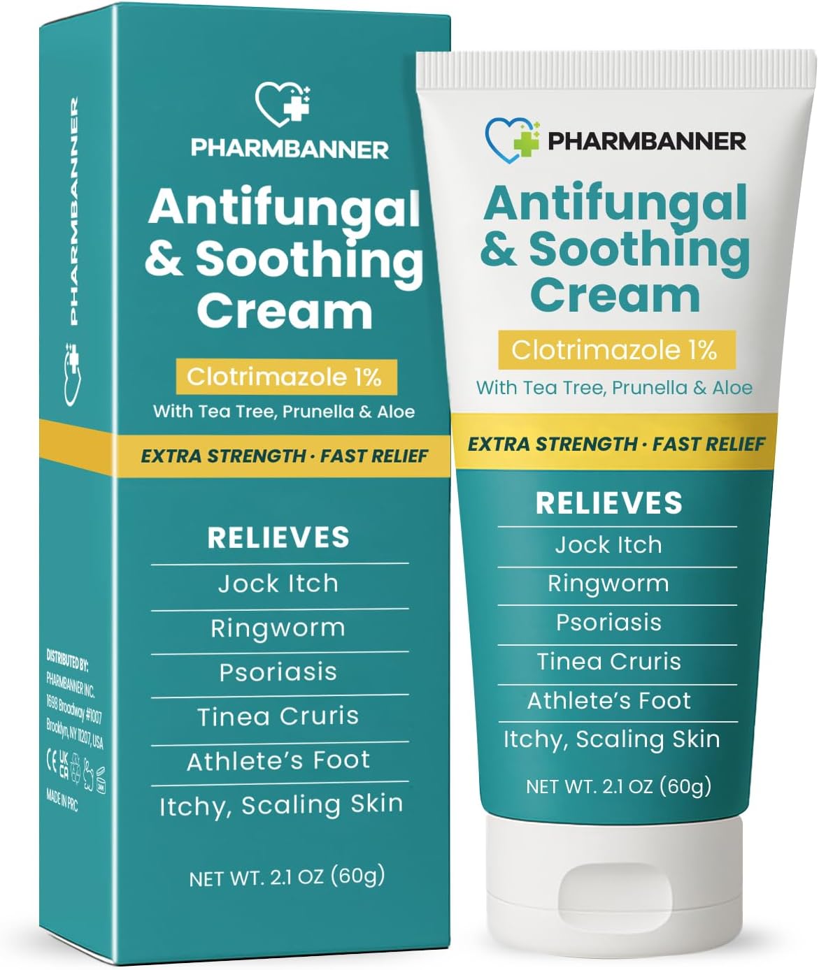 Antifungal Cream for Jock Itch, Ringworm, Psoriasis & Athlete’s Foot – Extra Strength Relief for Itchy, Burning Skin – Fast-Acting Formula for Tinea Cruris, Tinea Versicolor & Skin Irritations