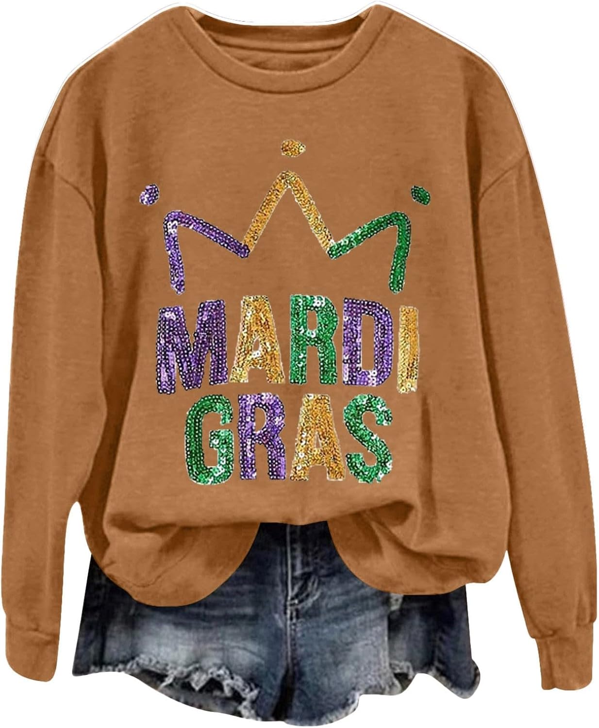 Mardi Gras Dress Shirt for Women Liquidation Boxes Returns Mardi Gras Accessories Couples Mardi Gras Tshirts Plus Size Mardi Gras Shirt Green Mardi Gras Shirt Mardi Gras Outfitmal 3Brown X-Large