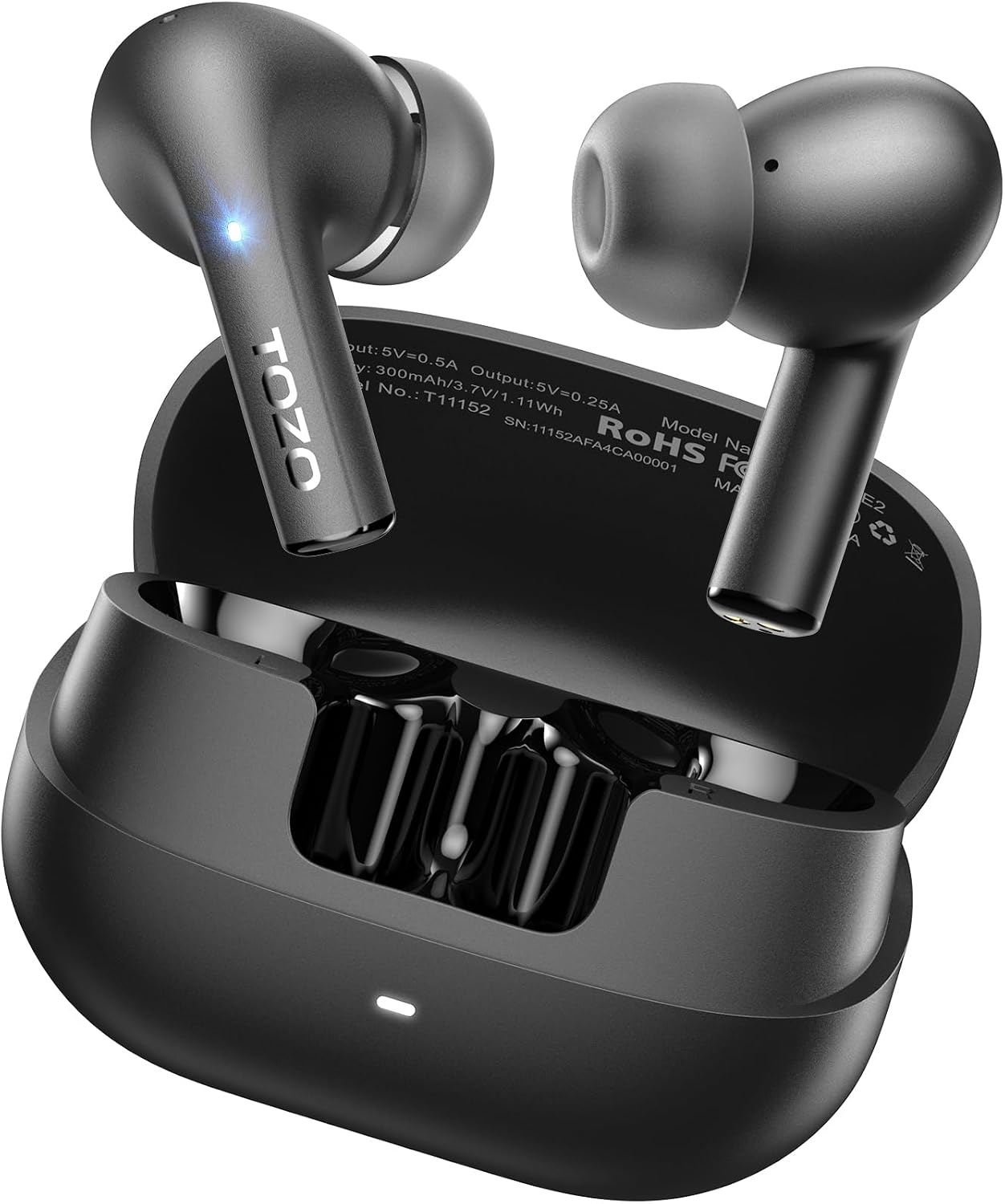 TOZO E2 Wireless Earbuds with 10mm Powerful Bass Drivers, AI Clear Calls