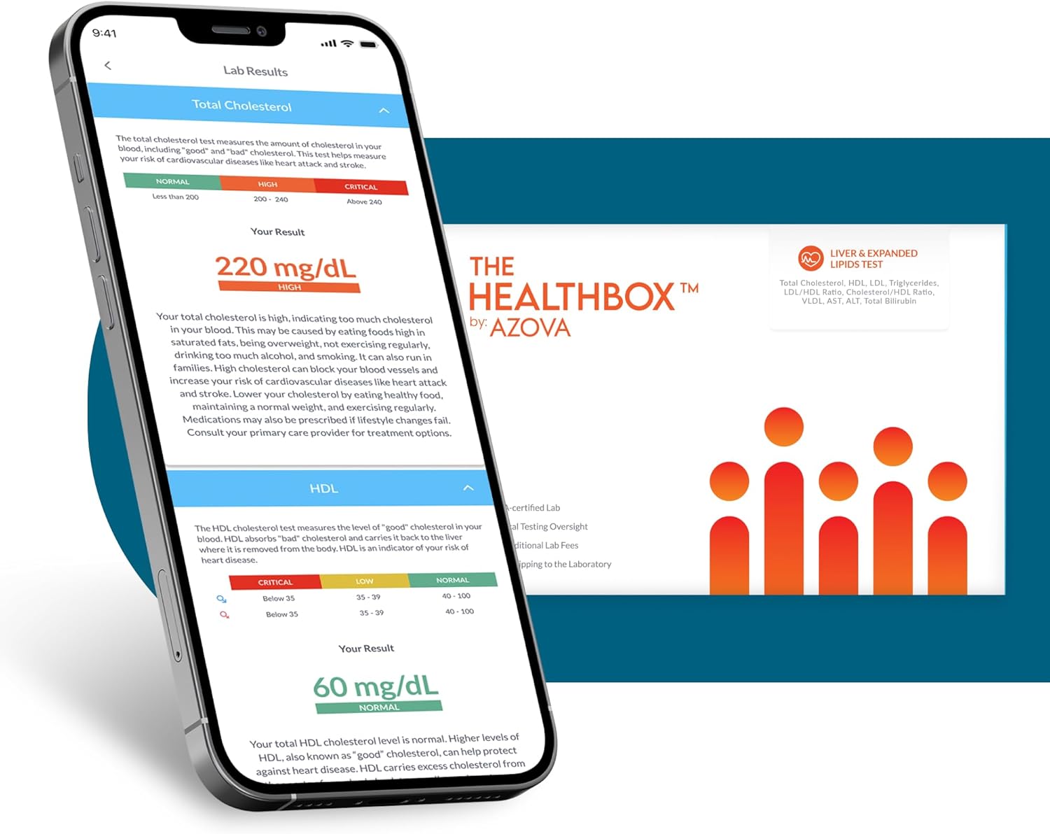 Liver and Expanded Lipids Test – at-Home Blood Collection Kit for General Wellness Insights – CLIA Certified Lab – Physician Reviewed Results – AZOVA