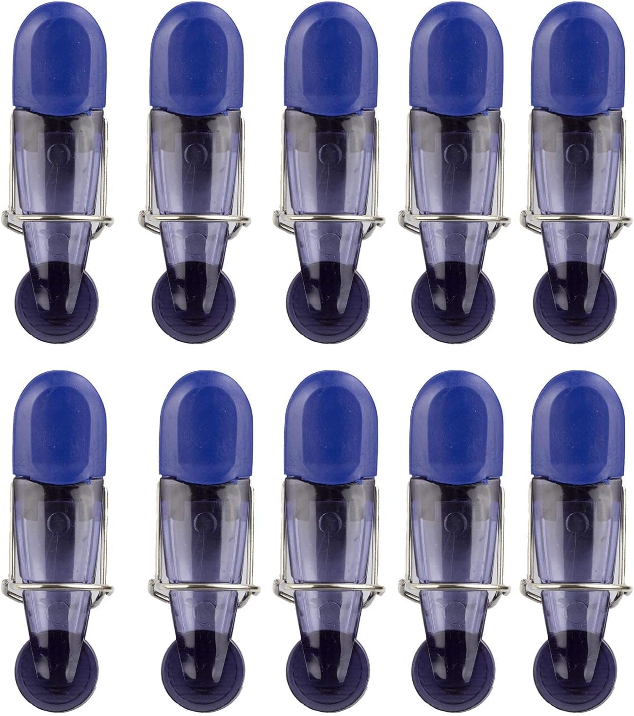 COOK WITH COLOR Bag Clip with Magnet- Chip Bag Clip, Sealing Food Clips, Plastic Clips for Food and Kitchen Storage, Chip Clip and Snack Bag Clips, 10 Pack Slim, Blue
