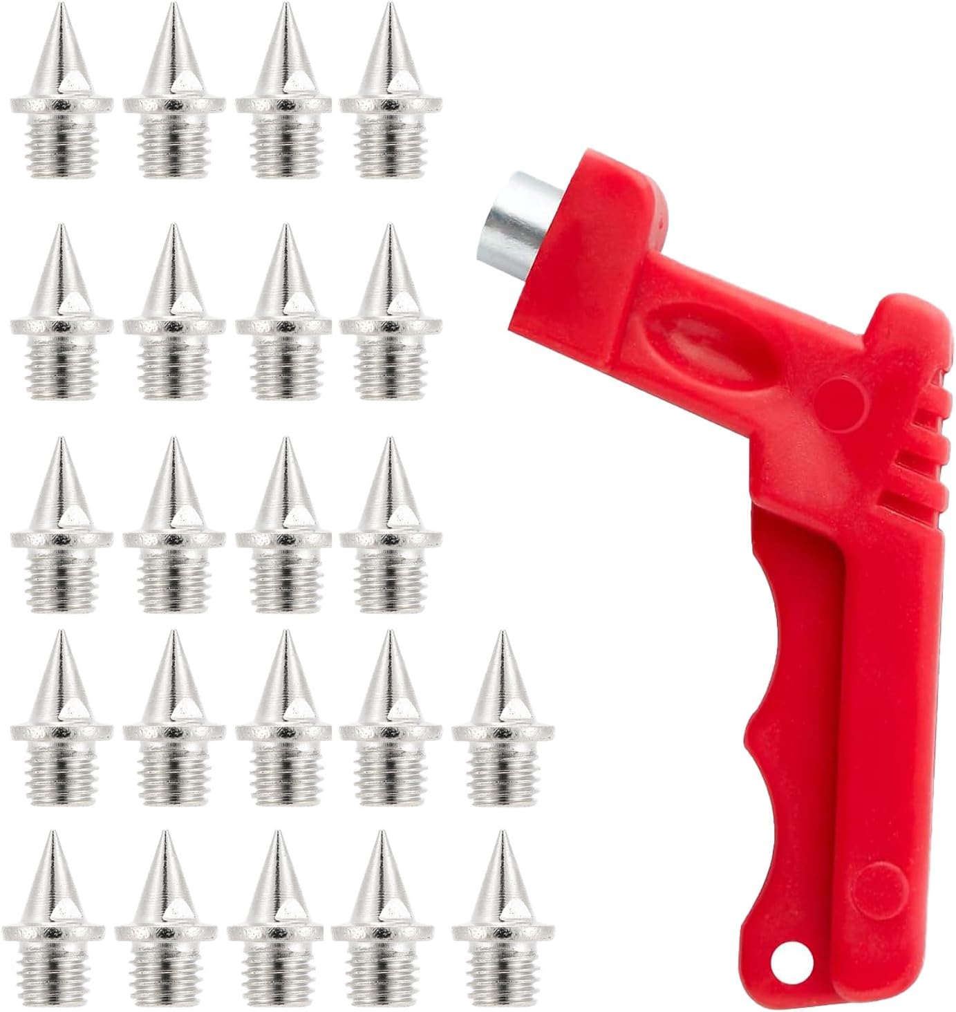 22 Pcs Track Shoe Spike Set - 7mm Length/5mm Diameter Metal Pins with Wrench (Competition-Grade Replacements for Sprinting 100-400m, Rubber Track Compatible)