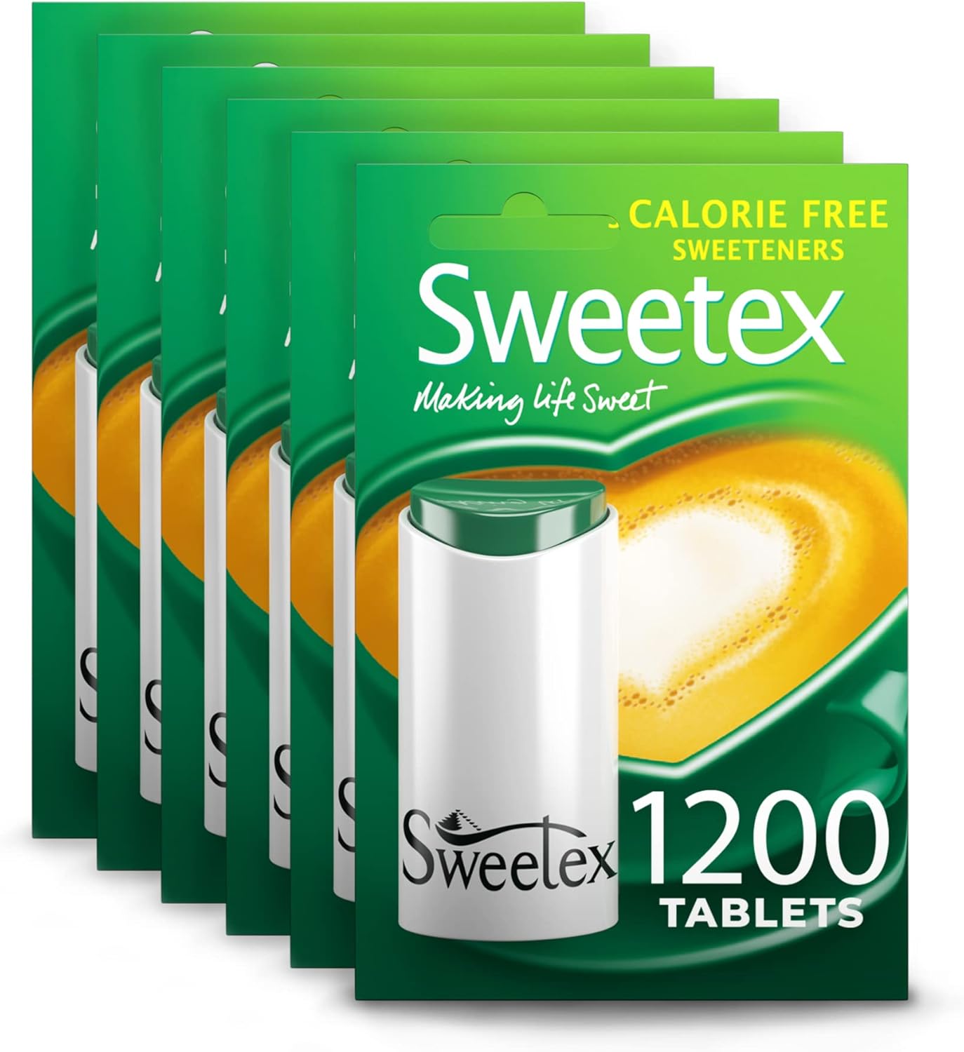 Sweetex, Zero Calorie, 1200 Tablets X 6, 7200 Tablets Total, Sweetener, Artificial, Calorie-Free, Maintains Healthier Lifestyle, Helps Slimming, Sugar Substitutes, Baking Supplies