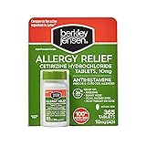 berkley jensen 24 Hour Allergy Relief (365-Count), 10 mg Cetirizine Hydrochloride Antihistamine - Fast Allergy Medicine for Indoor & Outdoor Allergies, Easy-Swallow Tablets, Compare to Zyrtec