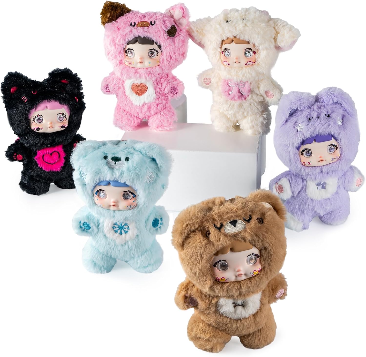BEEMAI Nommi Loveliness Never Ends Series Plush Blind Box 6PCs (Set of 6 No Repeat) Cute Figures Collectible Toys Birthday Gifts