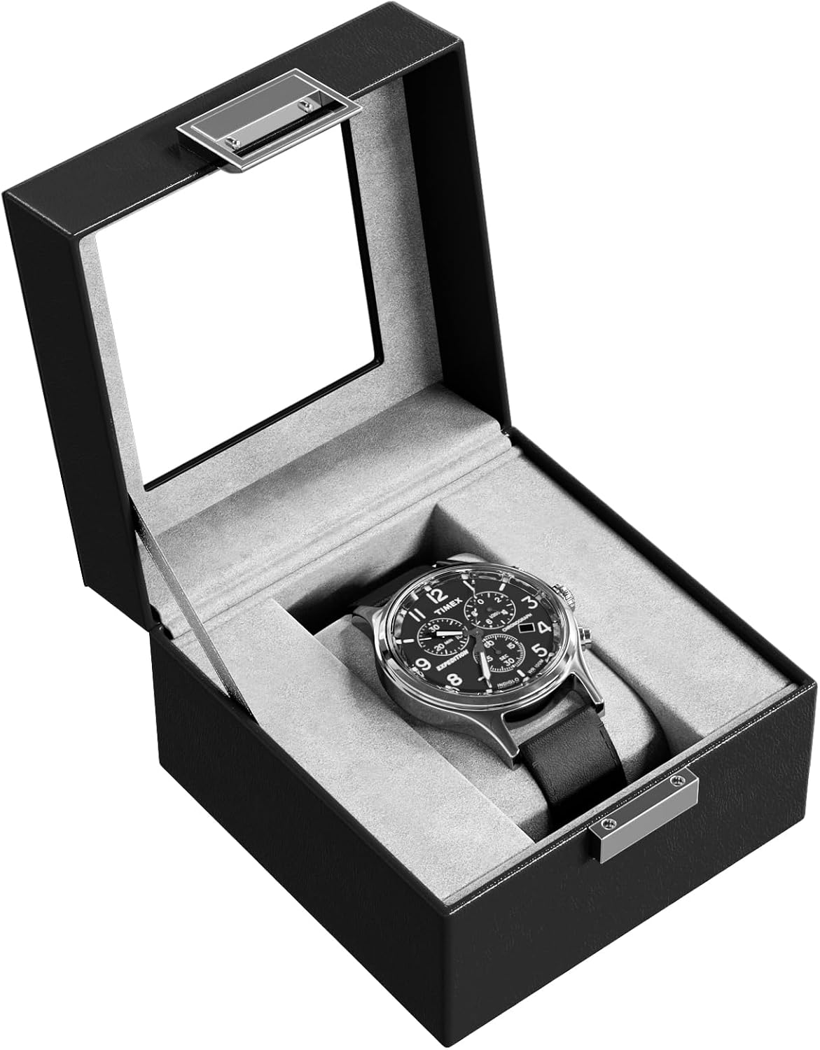 ProCase Watch Box, Single Mens Watch Display Case, 1 Slot, Black