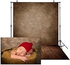 Allenjoy 5x7ft Soft Fabric Brown Wall with Wooden Floor Photography Backdrop Newborn Baby Photoshoot Abstract Portraits Photo Background Photographer Props