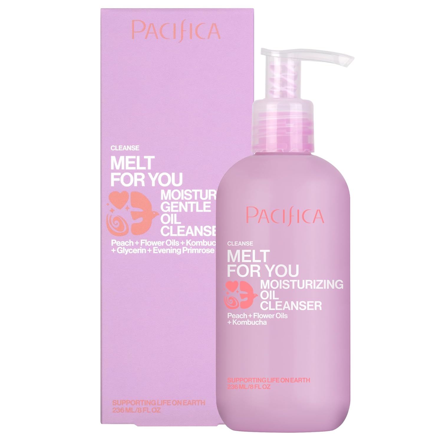Pacifica Melt For You Facial Cleansing Oil – Hydrating Daily Face Wash & Makeup Remover Oil Cleanser for All Skin Types, Gentle Non-Comedogenic, Vegan, Clean Beauty, Dermatologist Tested 8 fl oz
