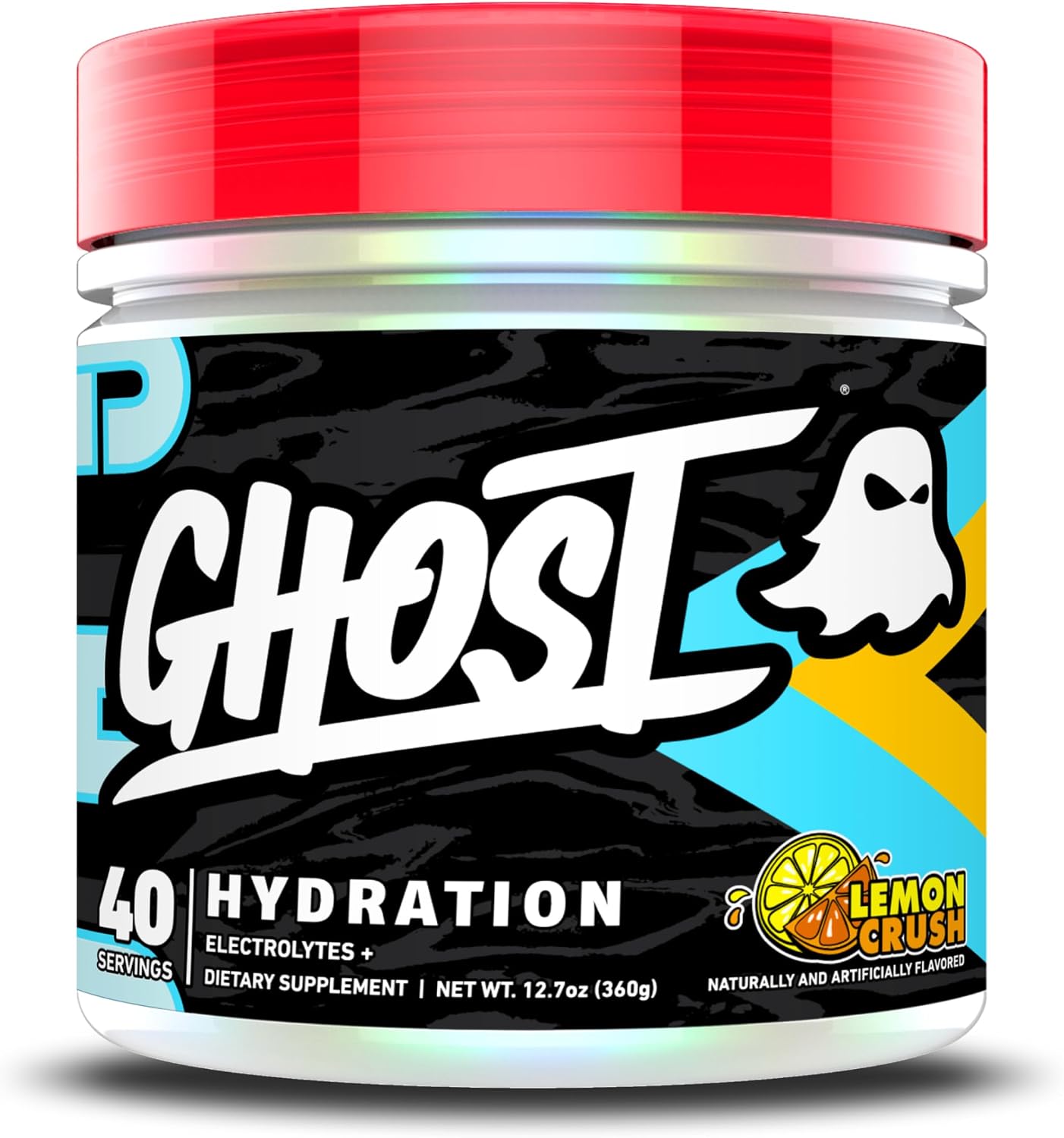 GHOST Hydration Tub, Electrolyte Powder, Lemon Crush, 40 Servings