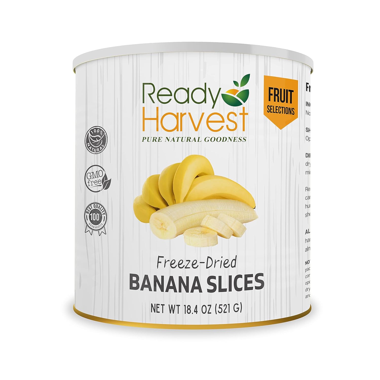 Ready Harvest Freeze Dried Food - Banana Chips | Emergency Fruit Snacks | Gluten-Free | #10 Can | 25-Year Shelf Life | Cans Filled to the Top