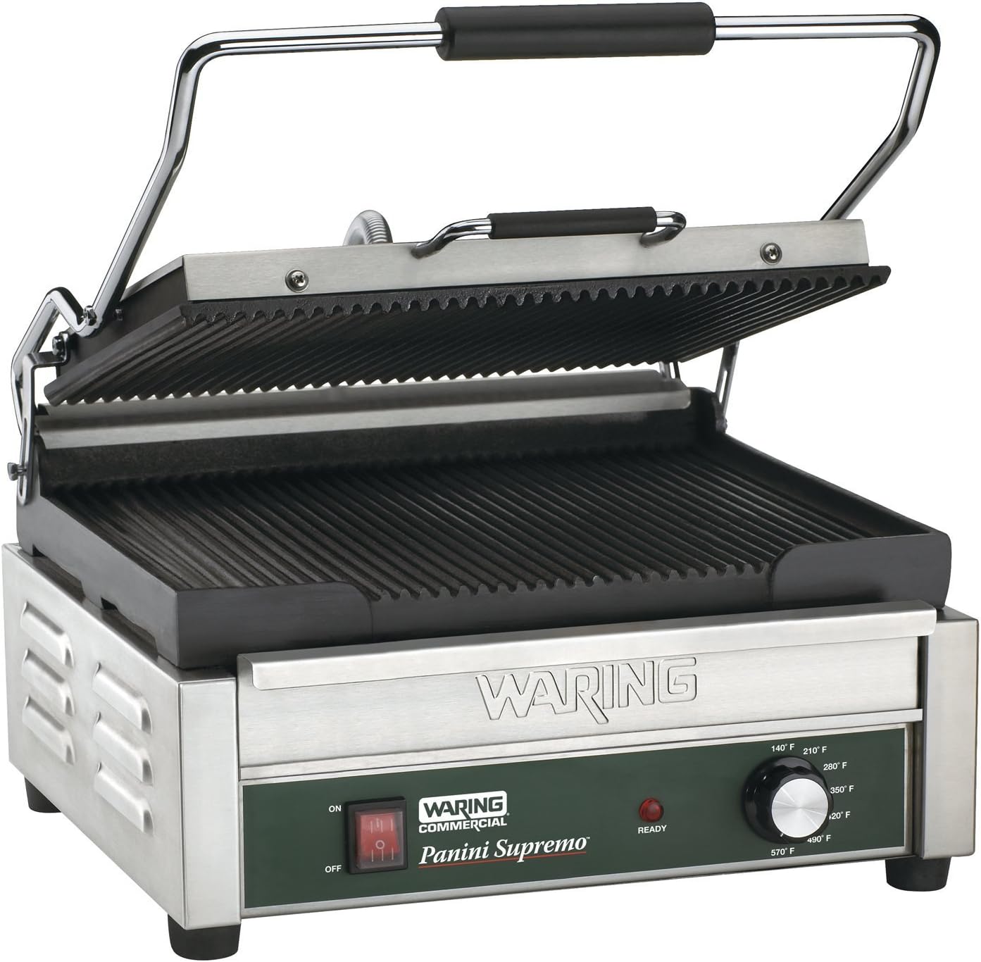 Waring Commercial WPG250 Panini Supremo® Large Panini Grill, Pancake drip Crepe Batter PANINI, 120V, 5-15 Phase Plug