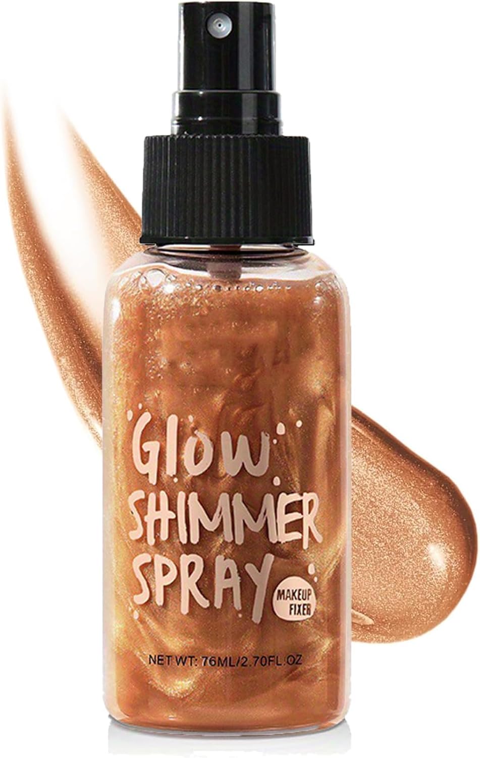 Body Shimmer Oil, Face & Body Glow Illuminator, Body Luminizer Liquid Highlighter Spray, Waterproof Shimmer Lotion for Women,Lightweight Body Highlighter (Bronze Gold)