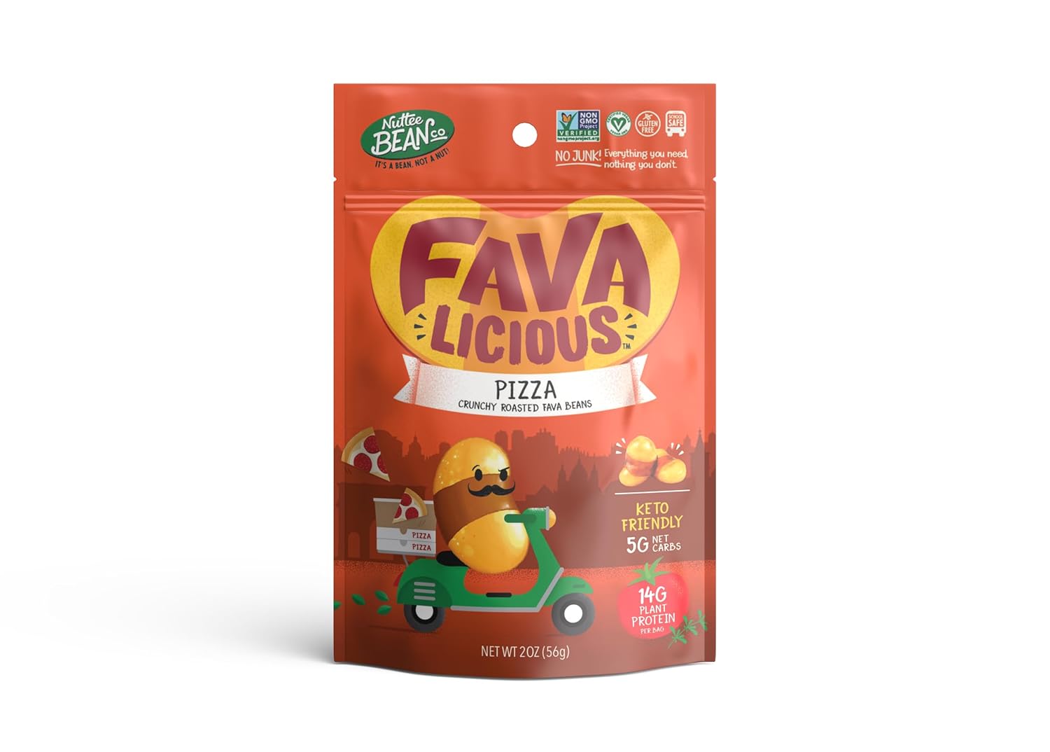 Nuttee Bean Co. - Nuttee Bean Favalicious Pizza Flavor Fava Beans - Authentic Pizza Taste with High Protein and Fiber Protein Snacks - Healthy Snacks for Adults and Kids