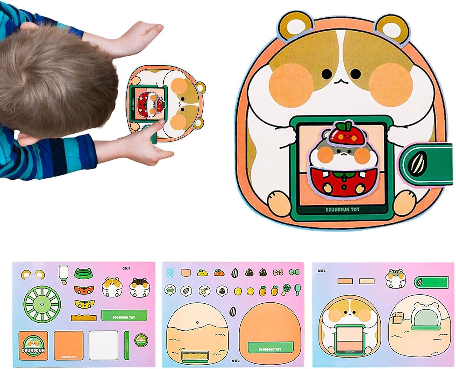 Meindin Quiet Stickers Book, Quiet Activity Busy Book Cartoon Crafting Toy, Develop Boys Girls Learning Skills Enrich Imagination Toy for Dormitory, Study Room