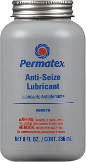 Permatex 80078 Anti-Seize Lubricant With Brush Top Bottle Prevents Galling, Corrosion, Seizing, Refined Blend Aluminum, Copper, And Graphite Lubricants For Spark Plugs 8 oz