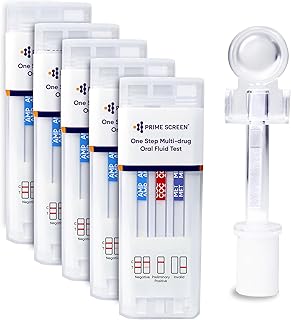 Prime Screen [5 Pack] 5 Panel Oral Saliva Test Kit (AMP, COC, MET, OPI, THC) - ODOA-256