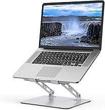 Laptop Stand for Desk, Adjustable Laptop Riser, Metal Laptop Holder Foldable Computer Stand Portable Laptop Mount, Ventilated Cooling Notebook Stand Compatible with 10-15.6” Laptops