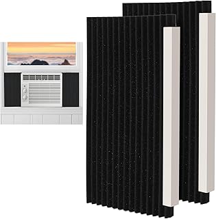 BEWAVE Window AC Side Panels, Air Conditioner Insulation Foam Panels Kit for Window Unit, 17in x 9in x 7/8in, 2 Packs