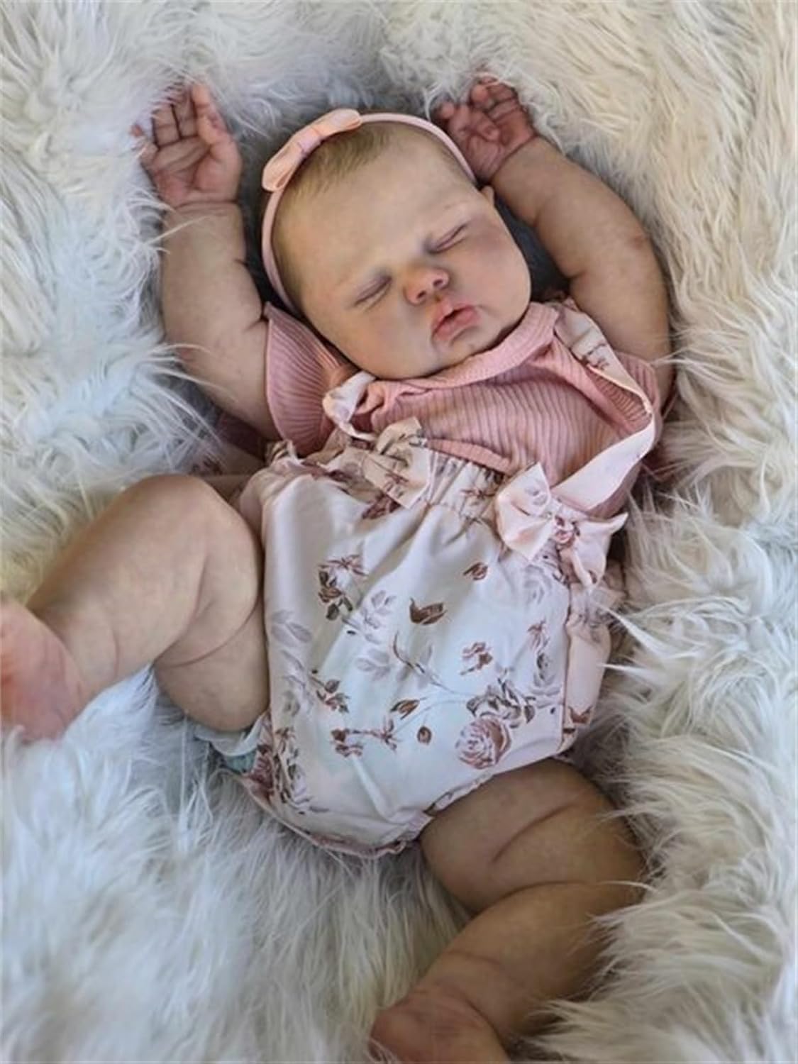 Zero Pam Real Life 24 inch 60 cm Reborn Baby Dolls Girl,Big Size Chubby Newborn Silicone Vinyl Baby Doll Soft Cloth Body,Lifelike Closed Eyes Painted Hair Toddler Doll for Kids and Collectors