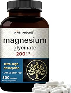 Pure Magnesium Glycinate for Sleep, 200mg with Valerian Root, 300 Capsules | 100% Chelated & Purified Mineral Supplement – Ultra High Absorption – Non-GMO, Gluten Free