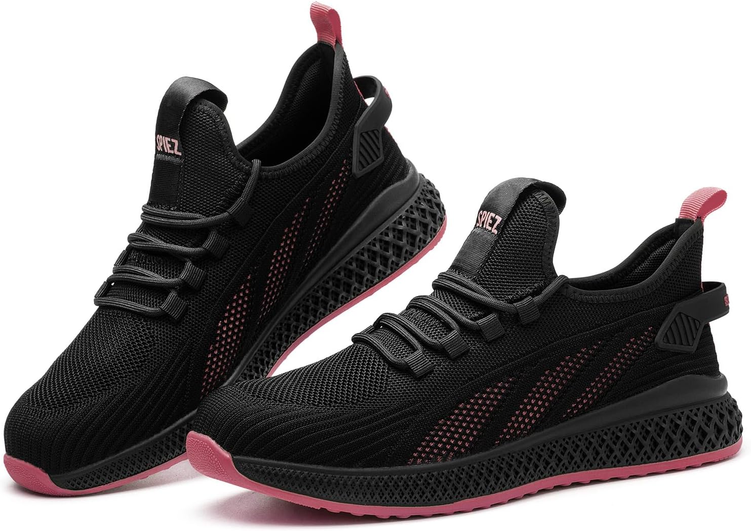 SPIEZ Lightweight Composite Toe Safety Shoes Women, Breathable Puncture Proof Work Shoes Without Steel Toe, Slip-on Walking Sneakers for Professional & Daily Comfort