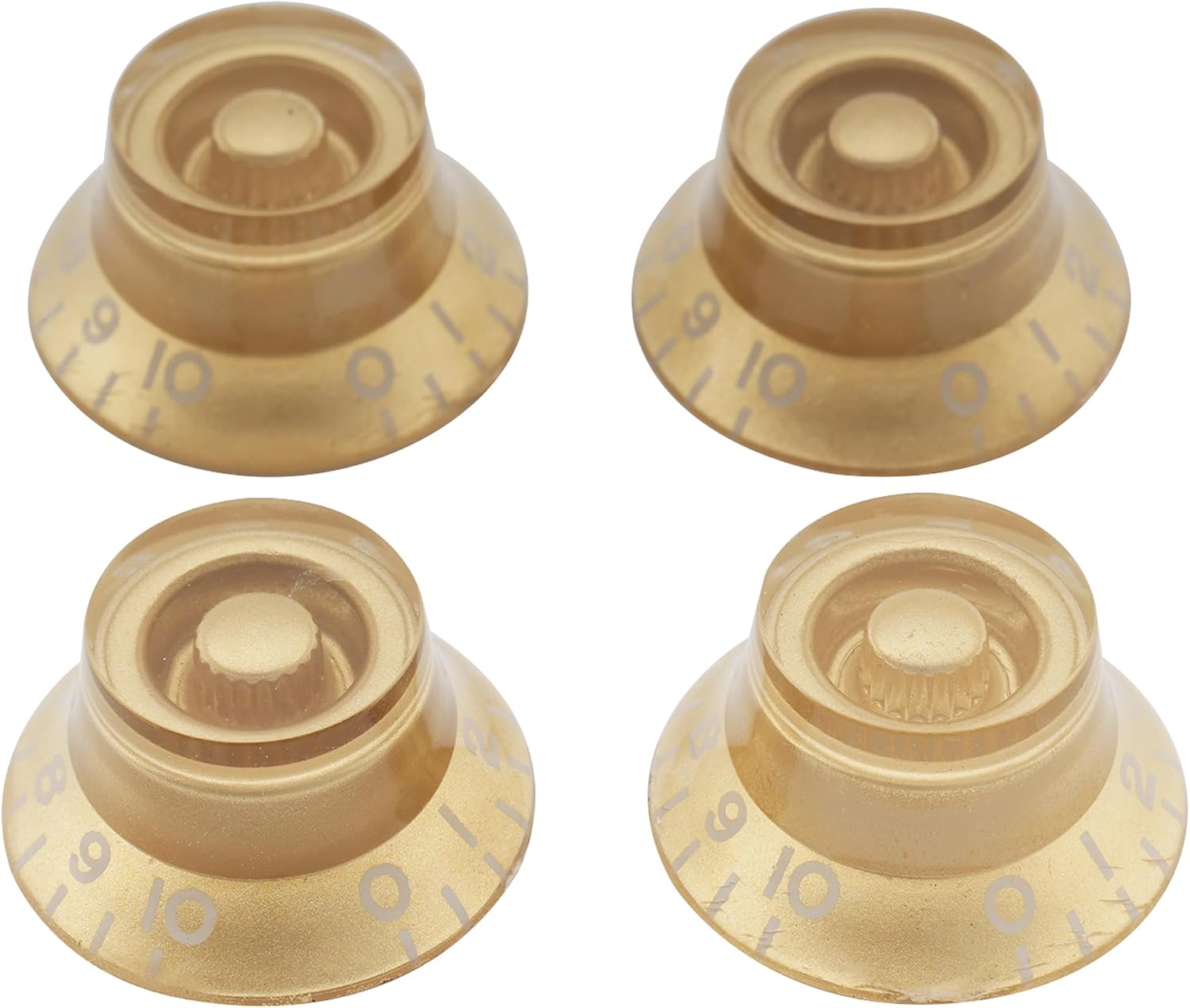 Musiclily Basic Metric Top Hat Bell Tone Volume Control Knobs Gold 4Pcs