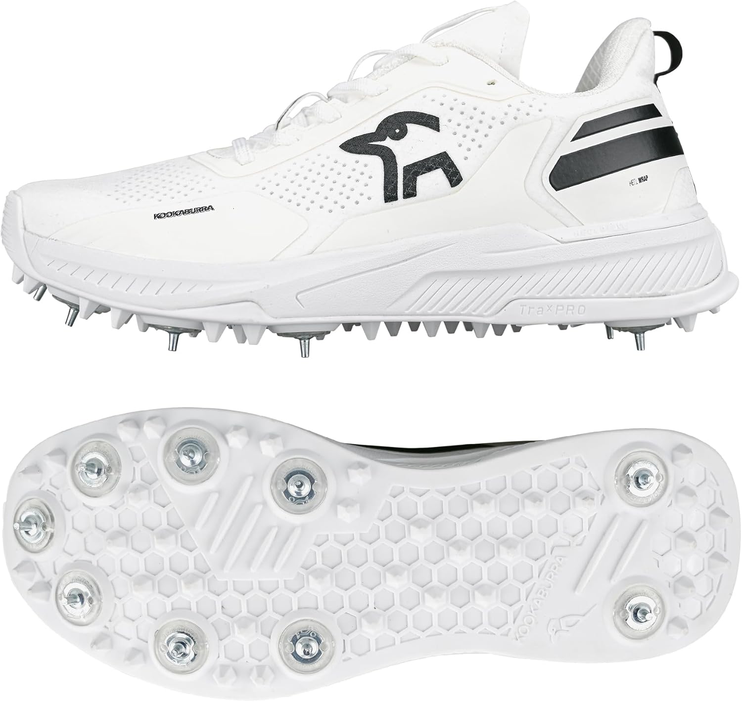 Kookaburra KC Players Spike Cricket Shoe - White/Black - 10