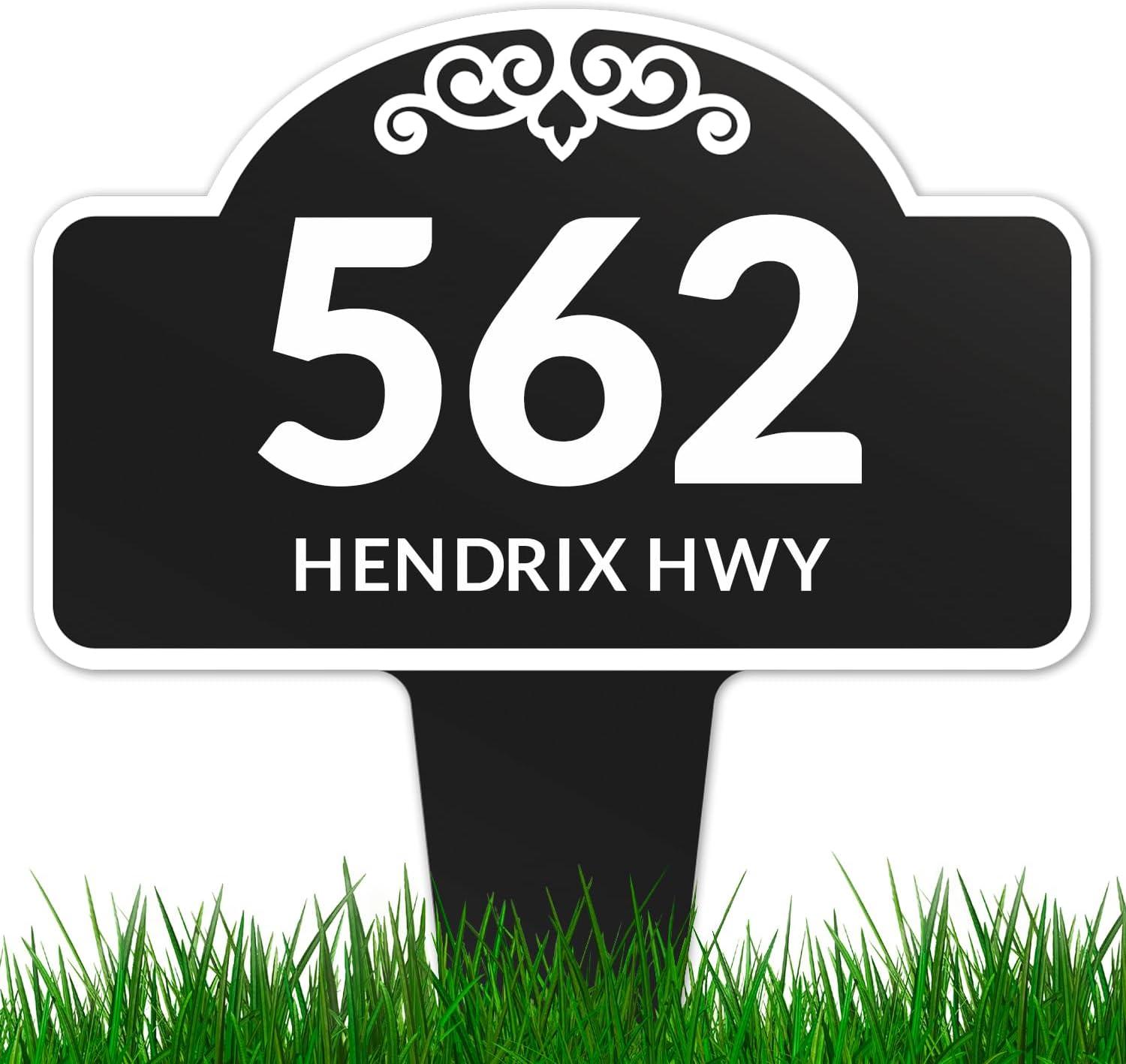 Custom House Address Yard Sign, Lawn Arch Address Plaque, Personalized House Numbers For Outside, Square Style, 12x15 Inches, Aluminum Composite Material Made in The USA