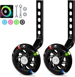 PRUNUS Flash BIKE Training Wheels for 14 16 18 20 Inch.Training Wheels for Kids Bike is Heavy Duty.Bicycle Training Wheels is Suitable Single Speed Bike