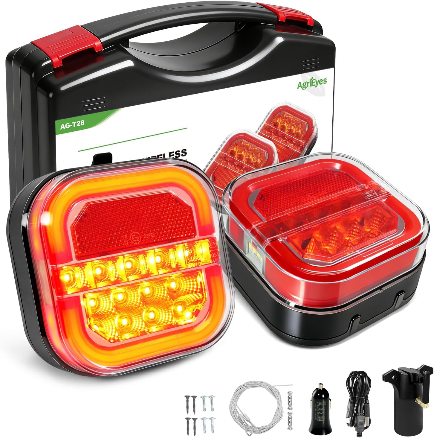 Agrieyes Wireless Trailer Lights, Magnetic Tow Tail Light Kit (T28)