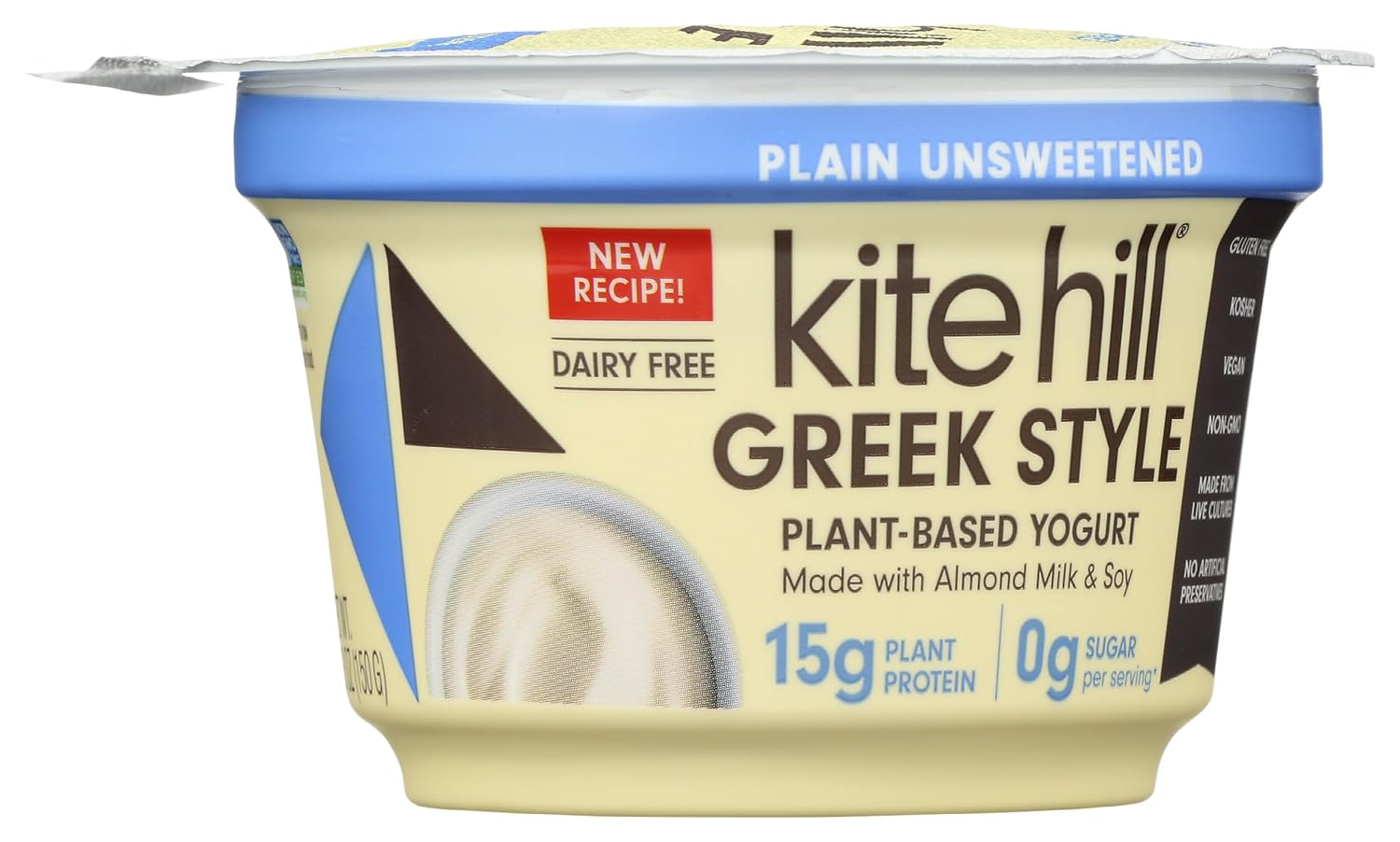 Kite Hill, Yogurt Plant Based Plain Unsweetened, 5.3 Ounce